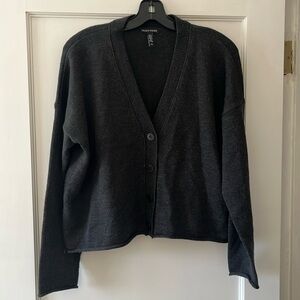 Cropped gray Eileen Fisher cardigan